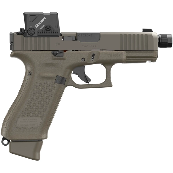 Glock - Pistole / 45 / MOS FS / M13x1LH / Hunter Edition / Green / mit AIMPOINT COA / 9mm