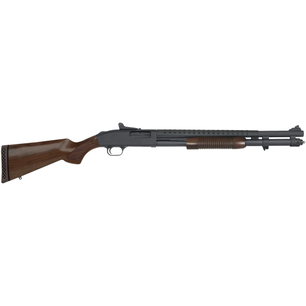 Mossberg - Pumpflinte 590A1 / Retrograde / Kal. 12/76 / 20 / GR / 8-Sch / Holzschaft / Hitzeschild