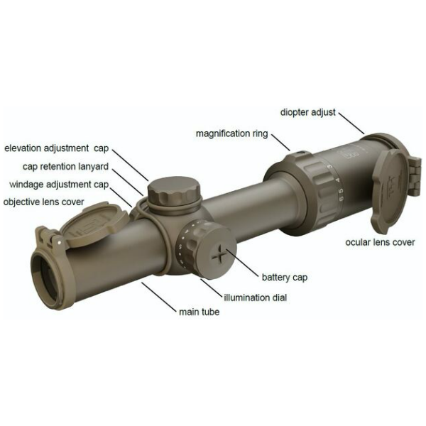 SAI Optics - SAI 6 1-6x24mm / matte flat dark earth / 5.56mm Ballistic Reticle - Image 3