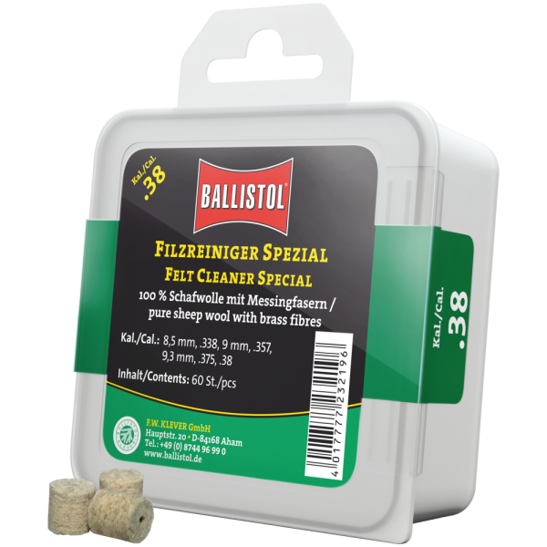 Ballistol Filzreiniger Spezial, Kal. .38 (60Stück)