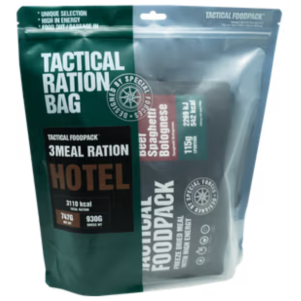 Tactical Foodpack - 3 Mahlzeiten Ration Hotel / 741g (3 Meal ration Hotel)