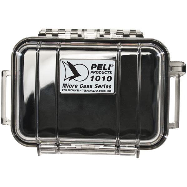 PELI™ - MicroCase 1010 / transparent mit schwarzer Auskleidung / ohne Schaum