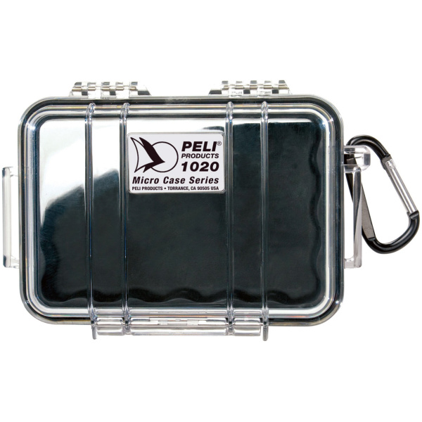 PELI™ - MicroCase 1020 / transparent mit schwarzer Auskleidung / ohne Schaum